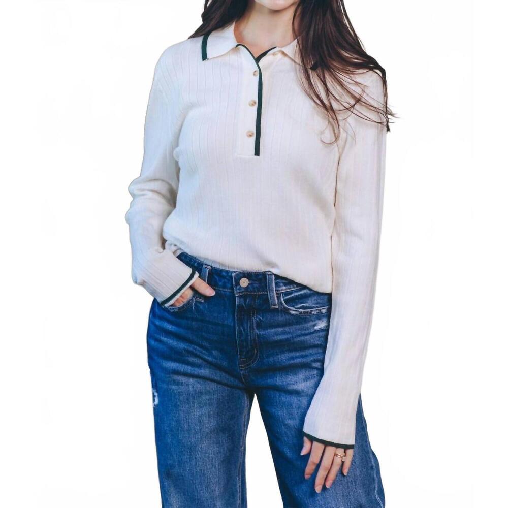 NEW IN FEBRUARY quietly elegant sweater polo in cream